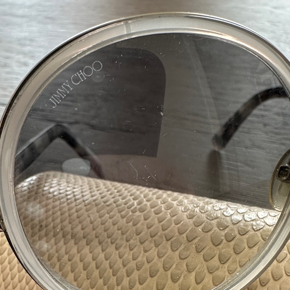 Jimmy Choo - Gray Round Sunglasses with glitter accent - Picture 10 of 14